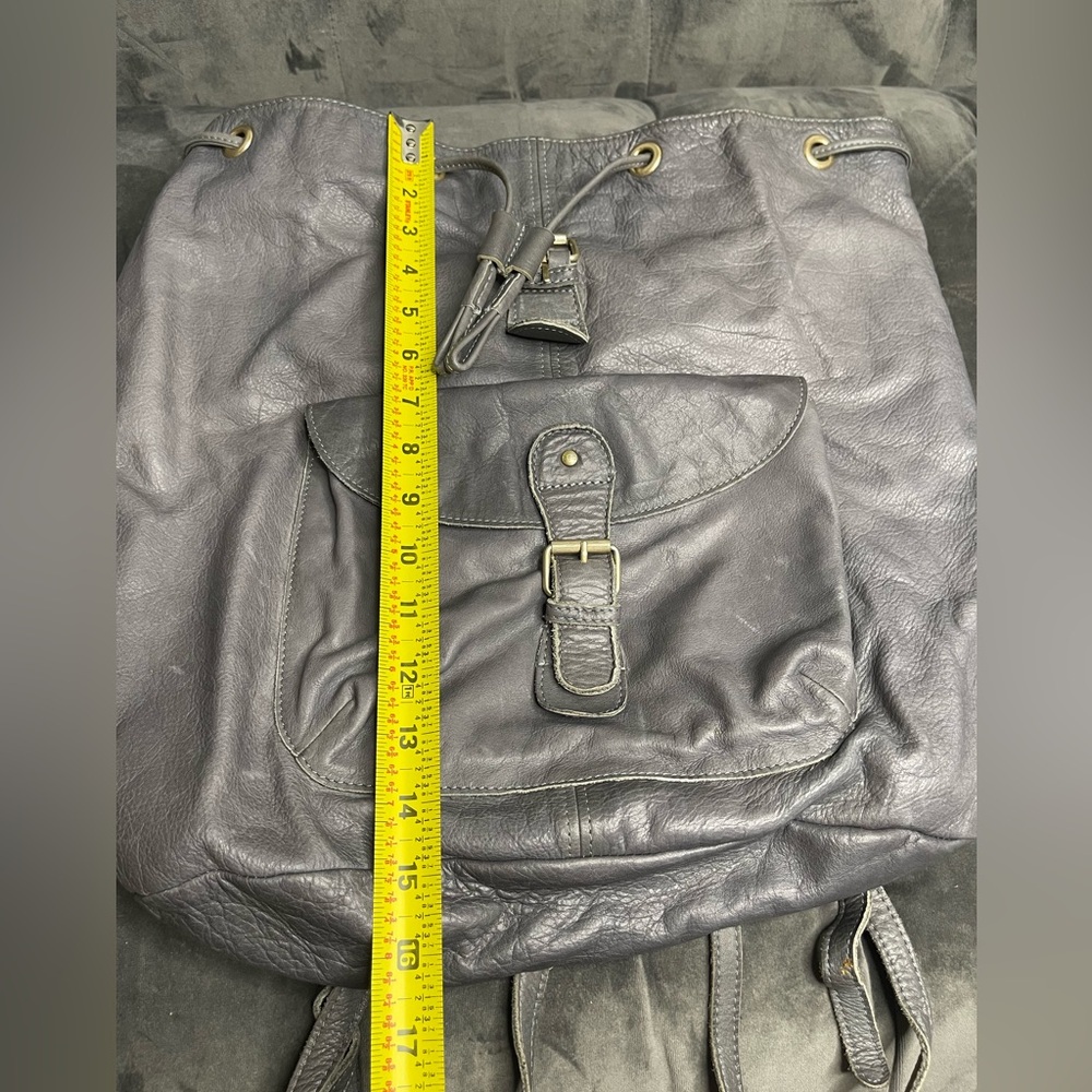🌈SEE BY CHLOE Soft Leather Backpack Hand Bag Gray Women Authentic 16479 - Picture 7 of 8